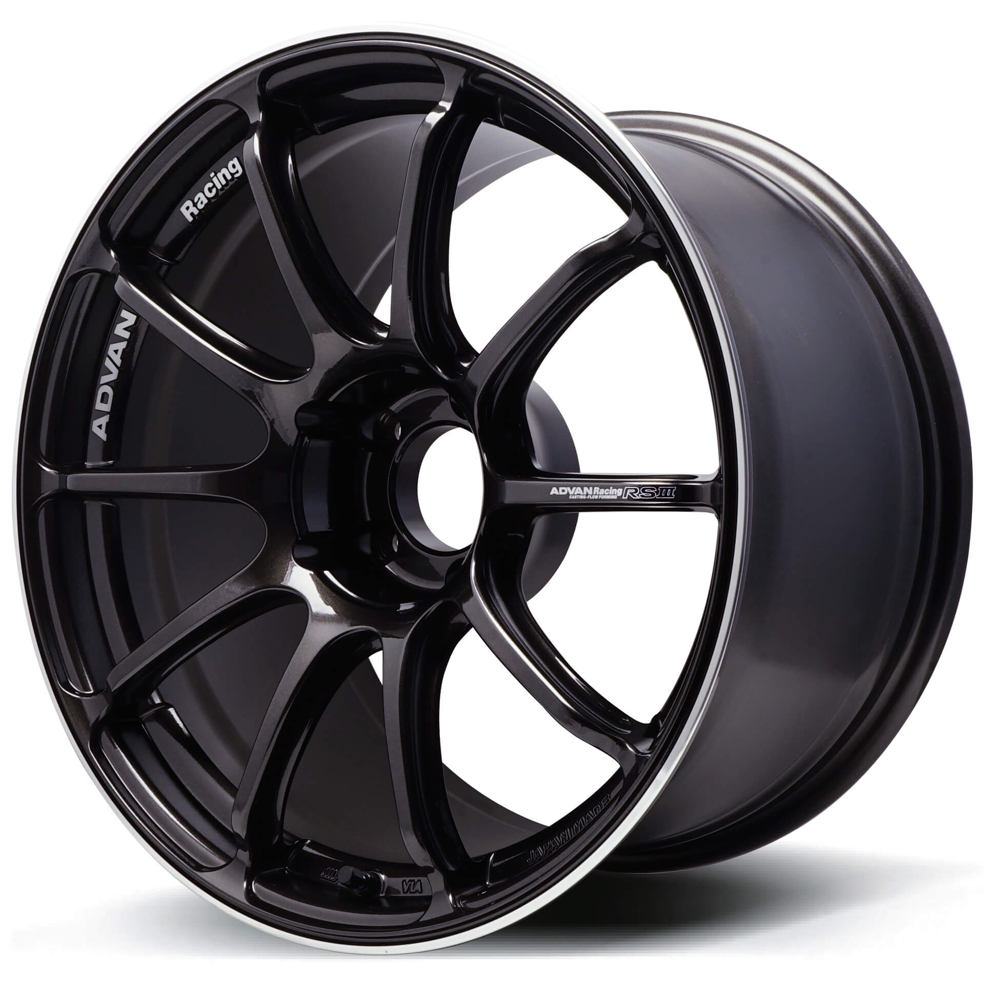 ADVAN RSIII Wheel - 18x9.5 / +35 / 5x114.3 - Black Gunmetallic & Ring - Angle 2