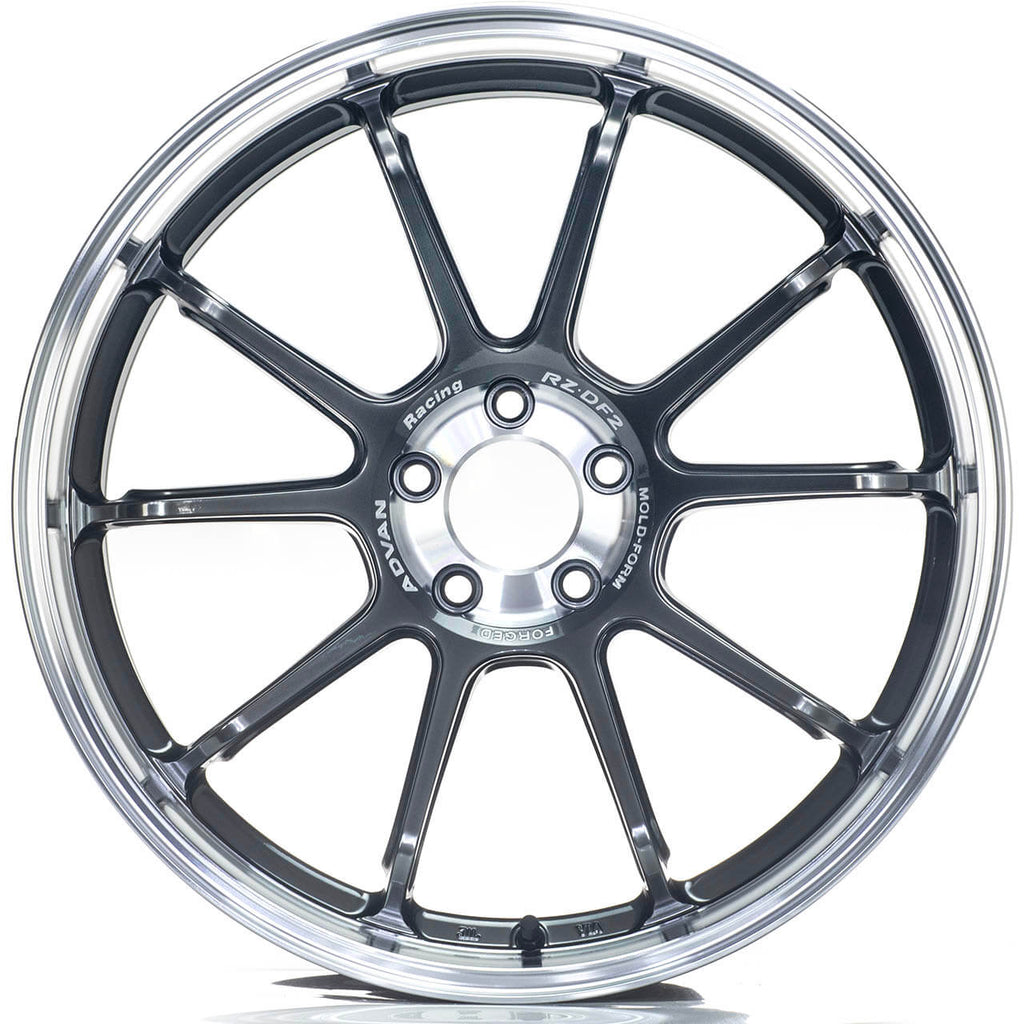 ADVAN RZ-DF2 Wheel - 19x10 / +35 / 5x114.3 - Diamond Cut & Hyper Platinum Black