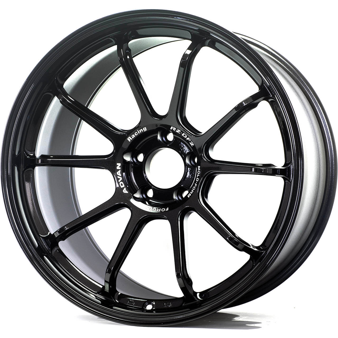 ADVAN RZ-DF2 Wheel - 19x10.5 / +15 / 5x114.3 - Racing Titanium Black - Angle 3