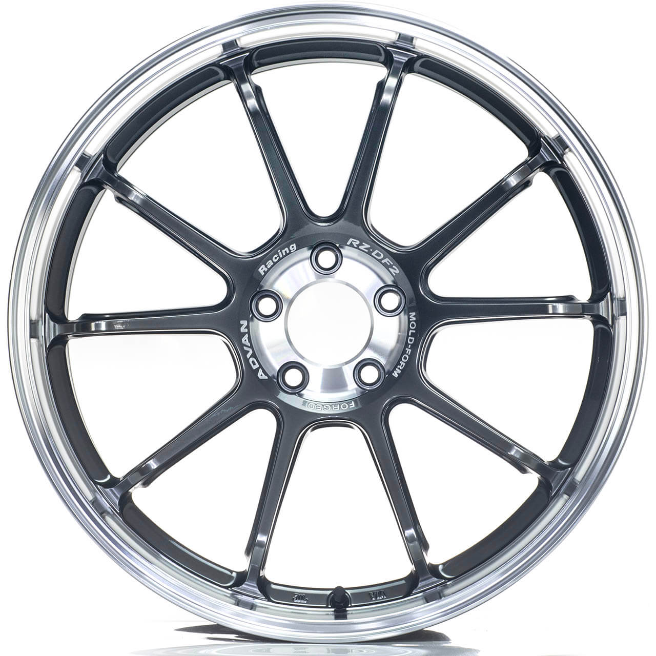 ADVAN RZ-DF2 Wheel - 19x10.5 / +32 / 5x120 - Diamond Cut & Hyper Platinum Black