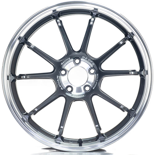 ADVAN RZ-DF2 Wheel - 19x8.5 / +45 / 5x100 - Diamond Cut & Hyper Platinum Black
