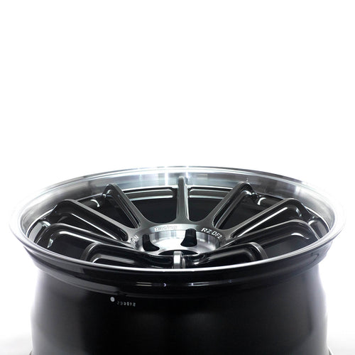 ADVAN RZ-DF2 Wheel - 19x9.5 / +44 / 5x114.3 - Diamond Cut & Racing Titanium Black - Angle 2