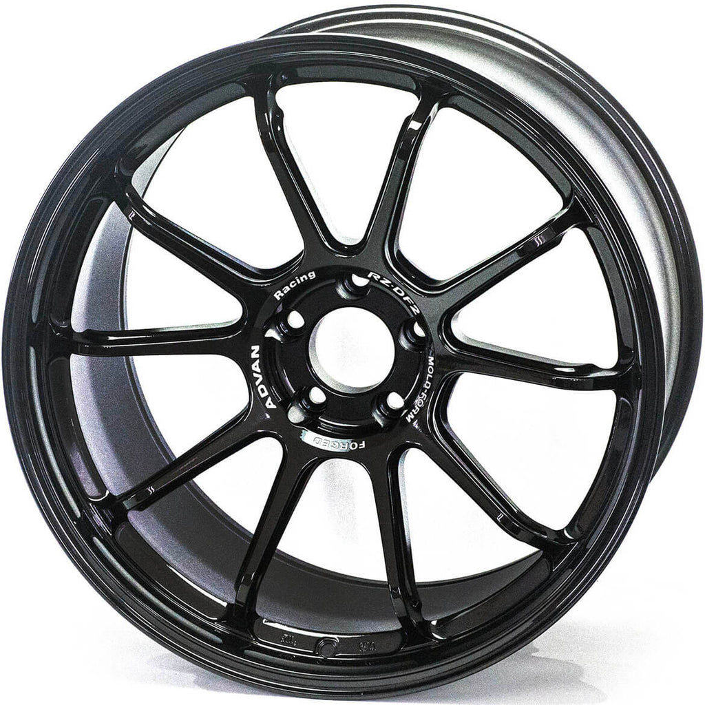 ADVAN RZ-DF2 Wheel - 19x9.5 / +44 / 5x114.3 - Racing Titanium Black - Angle 2
