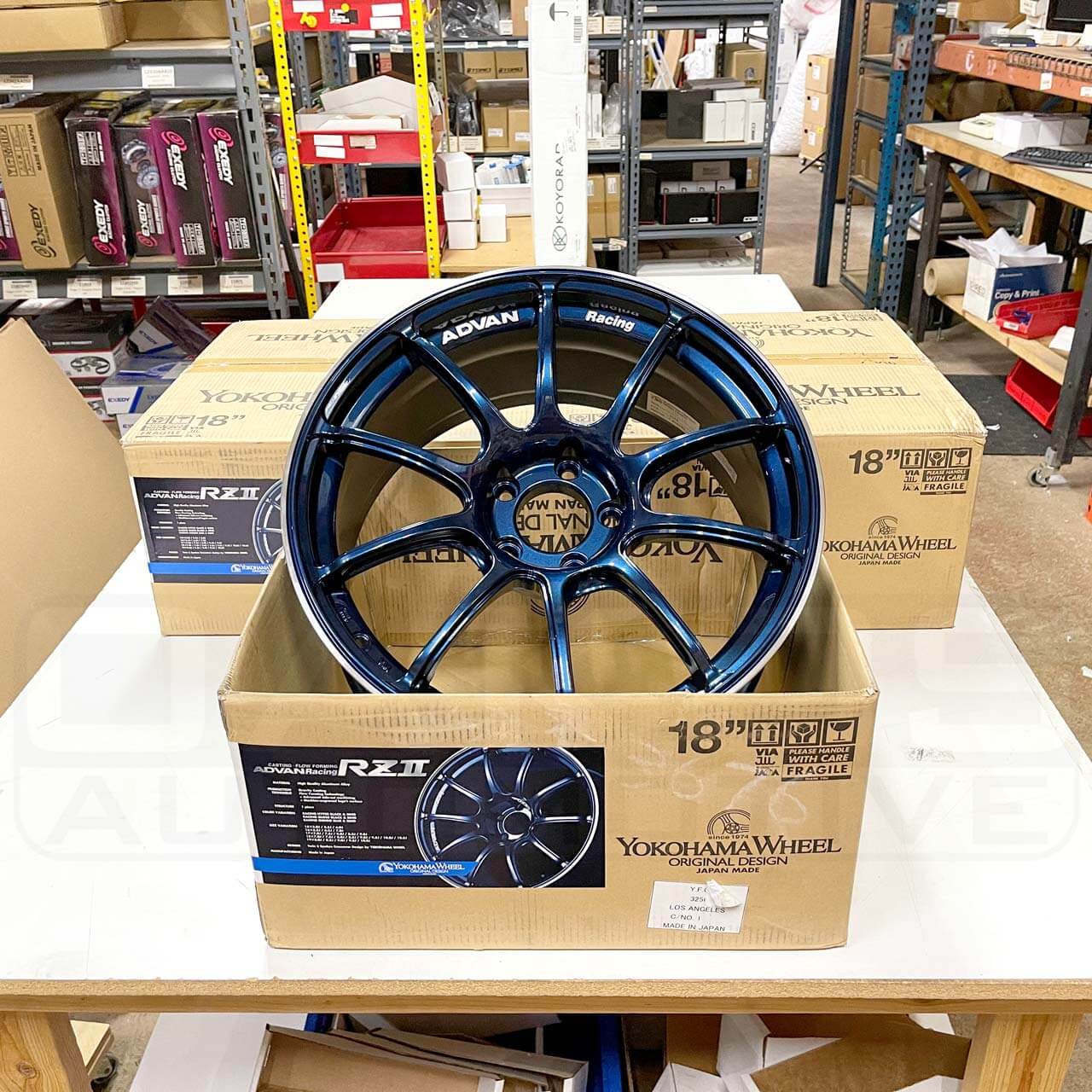 ADVAN RZII Wheel - 18x9.5 / +35 / 5x114.3 - Racing Indigo Blue & Ring - Angle 5