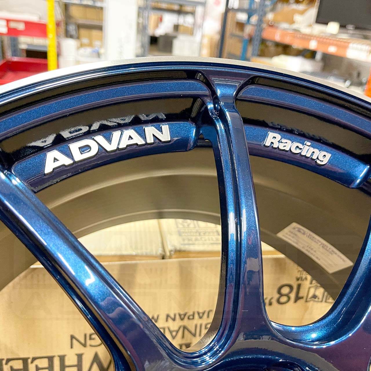 ADVAN RZII Wheel - 18x9.5 / +35 / 5x114.3 - Racing Indigo Blue & Ring - Angle 6