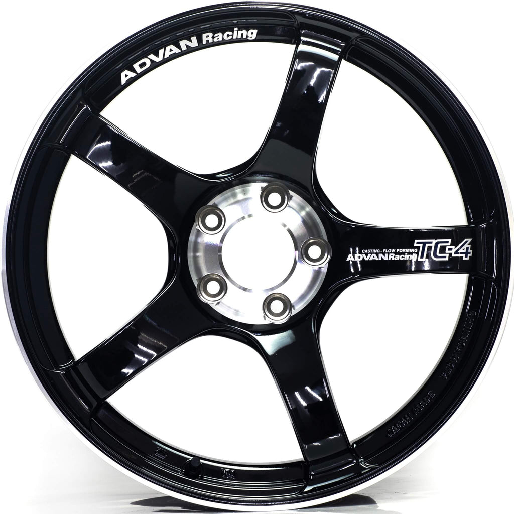 ADVAN TC-4 Wheel - 18x10 / +35 / 5x114.3 - Gloss Black & Diamond w/ Ring