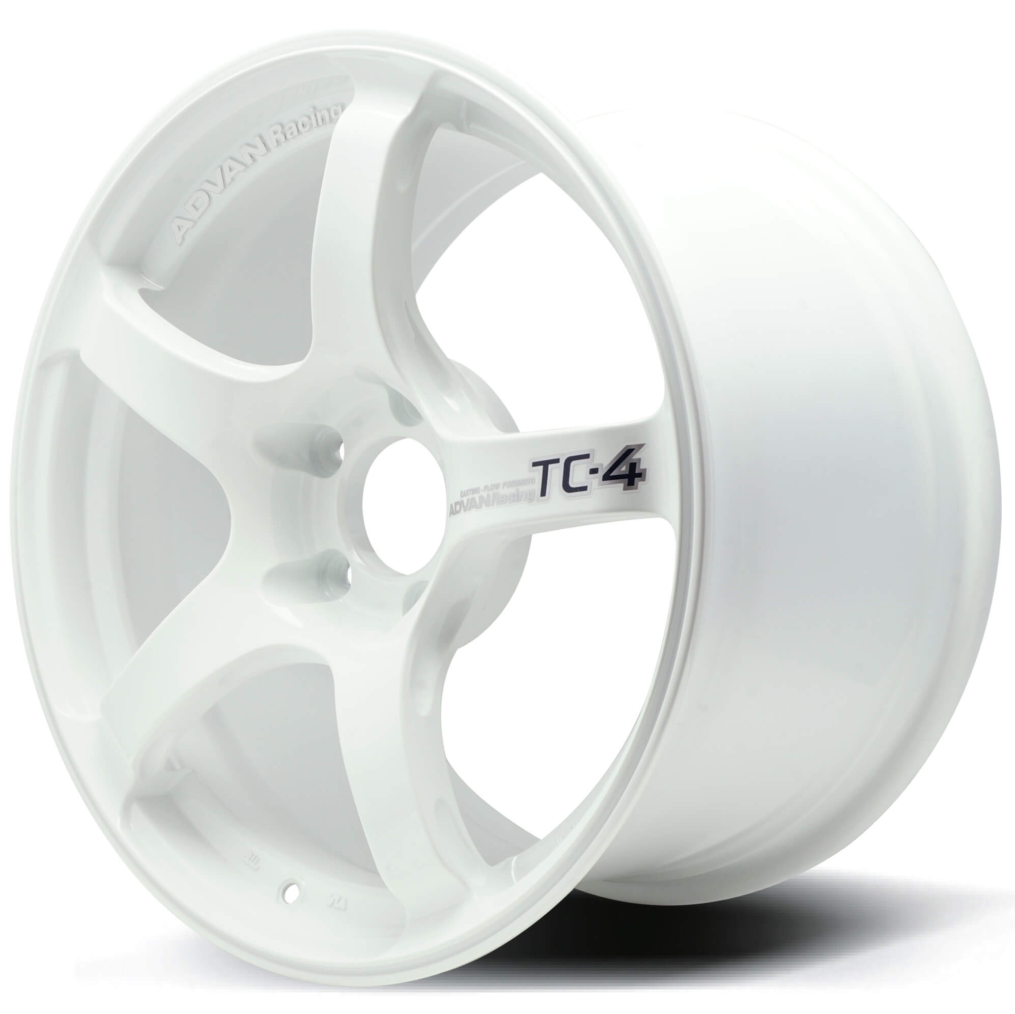 ADVAN TC-4 Wheel - 18x8.5 / +45 / 5x114.3 - Racing White Metallic & Ring - Angle 4