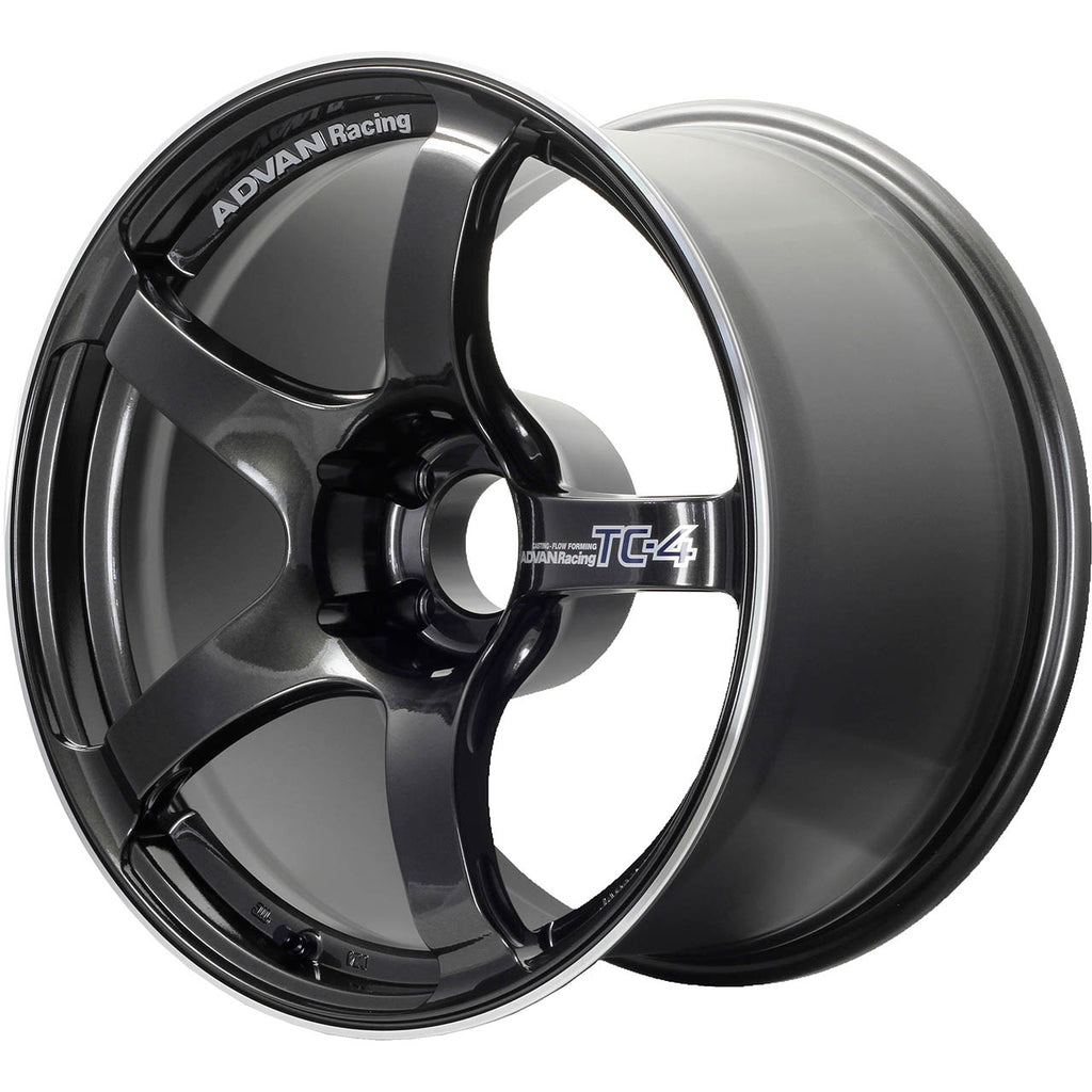 ADVAN TC-4 Wheel - 18x9.5 / +35 / 5x114.3 - Racing Gunmetallic & Ring - Angle 2