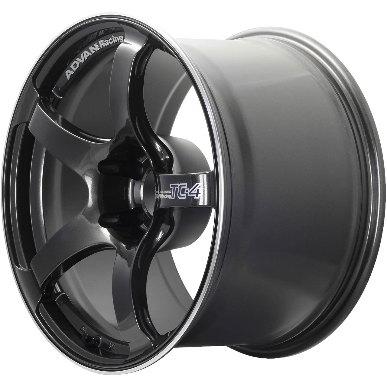 ADVAN TC-4 Wheel - 18x9.5 / +35 / 5x114.3 - Racing Gunmetallic & Ring - Angle 3