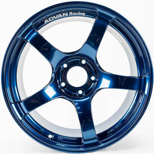 ADVAN TC-4 Wheel - 18x9.5 / +38 / 5x120 - Racing Indigo Blue (No Ring) - Angle 2