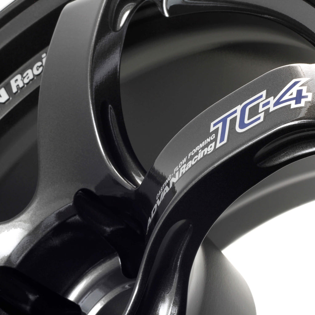ADVAN TC-4 Wheel - 18x9.5 / +45 / 5x114.3 - Black Gunmetallic & Ring - Angle 3