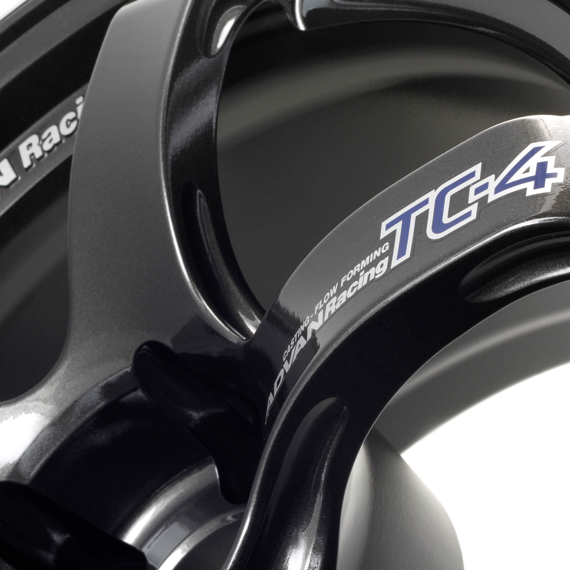 ADVAN TC-4 Wheel - 18x9.5 / +45 / 5x114.3 - Black Gunmetallic & Ring - Angle 3