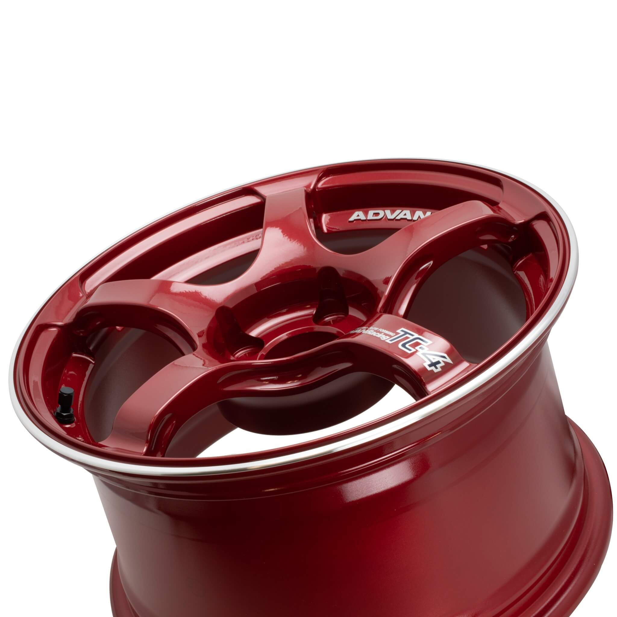 ADVAN TC-4 Wheel - 18x9.5 / +45 / 5x114.3 - Racing Candy Red & Ring - Angle 3