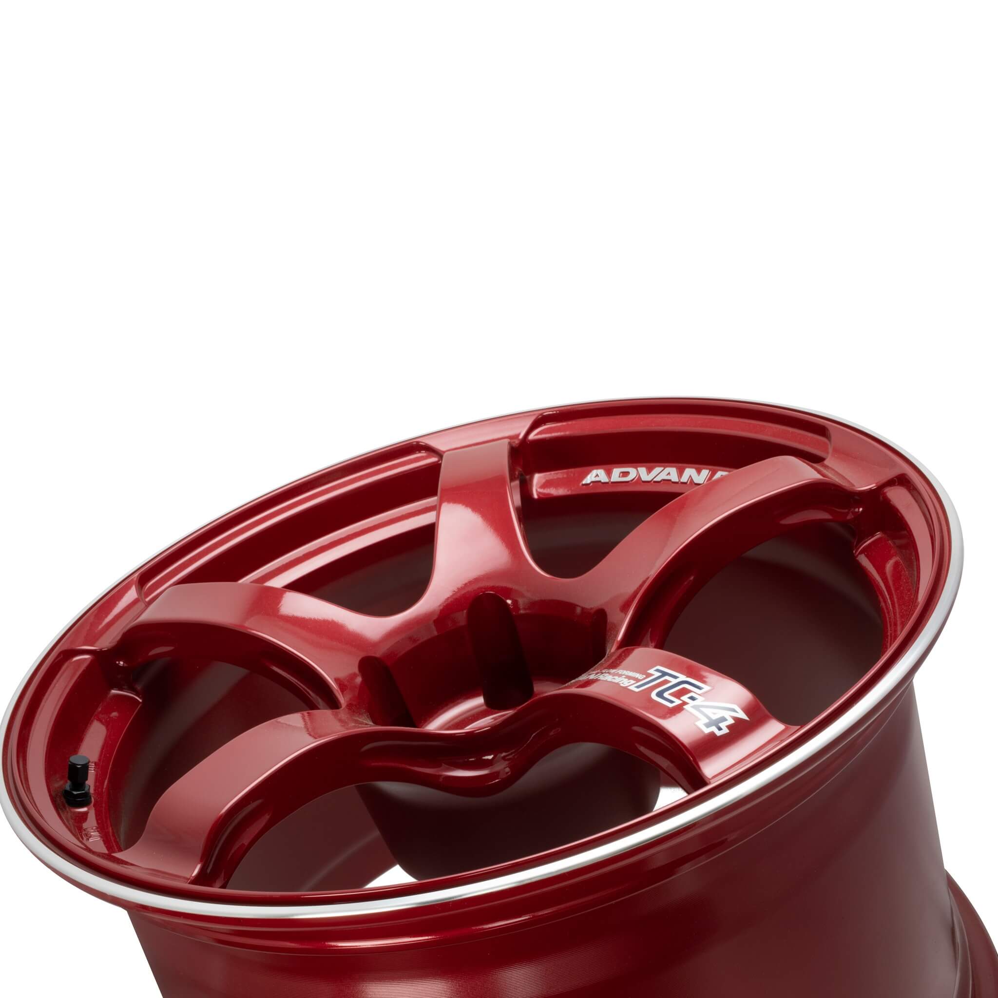 ADVAN TC-4 Wheel - 18x9.5 / +45 / 5x114.3 - Racing Candy Red & Ring - Angle 4