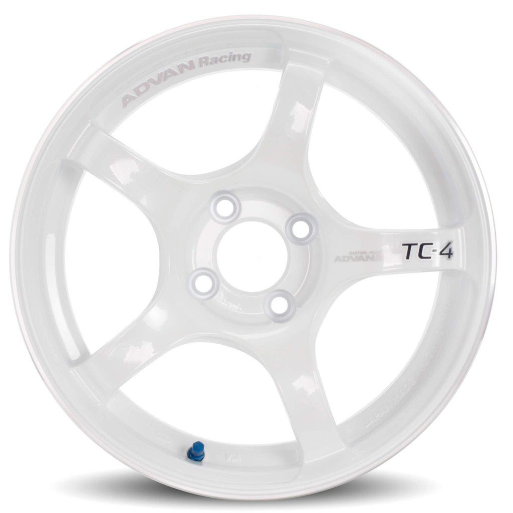 ADVAN TC-4 Wheel - 18x9.5 / +45 / 5x114.3 - Racing White Metallic & Ring - Angle 3