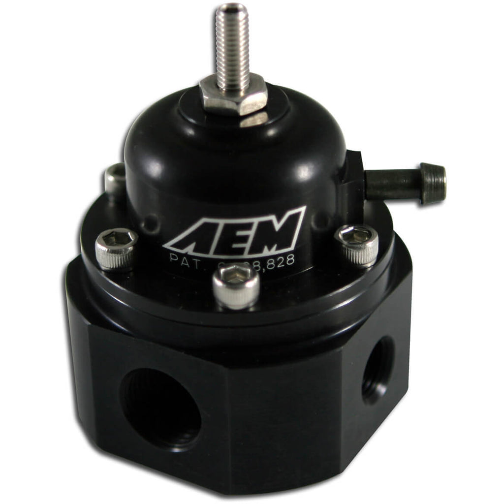 AEM Adjustable Fuel Pressure Regulator (Black) - Angle 2