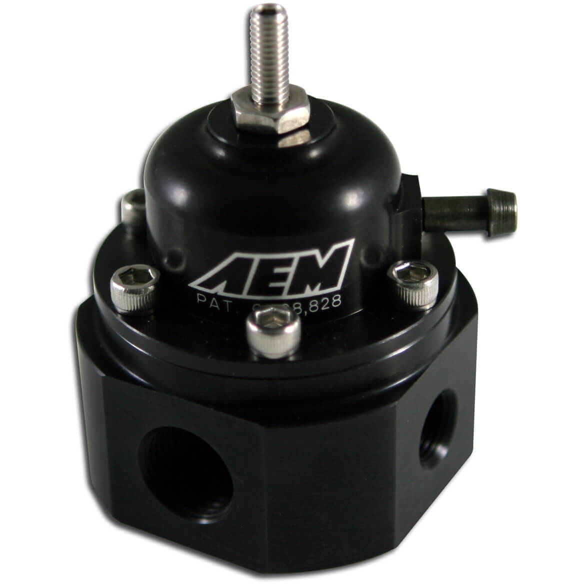AEM Adjustable Fuel Pressure Regulator (Black) - Angle 2