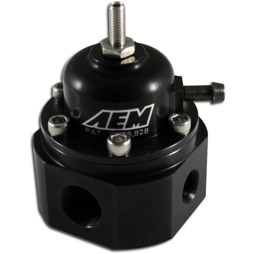 AEM Adjustable Fuel Pressure Regulator (Black) - Angle 2