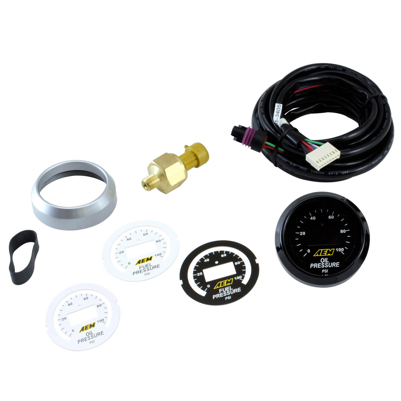 AEM Digital Fuel/Oil Pressure Gauge (0-100 PSI)
