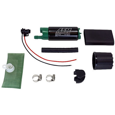 AEM E85 High Flow In-Tank Fuel Pump (320Lph, Offset Inlet, Inline) - Angle 2