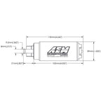 AEM E85 High Flow In-Tank Fuel Pump (320Lph, Offset Inlet, Inline) - Angle 3