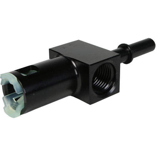 Aeromotive 5/16in Quick Connect w/ AN-06 Port & 1/8in Gauge Port - Angle 2