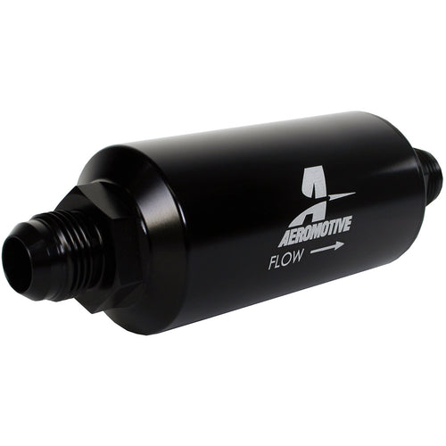 Aeromotive In-Line Filter (-08AN w/ 10 Micron Microglass Element, Black) - Angle 2