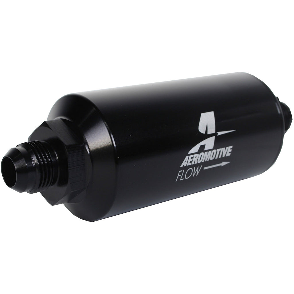 Aeromotive In-Line Filter (-08AN w/ 40 Micron SS Element, Black) - Angle 2