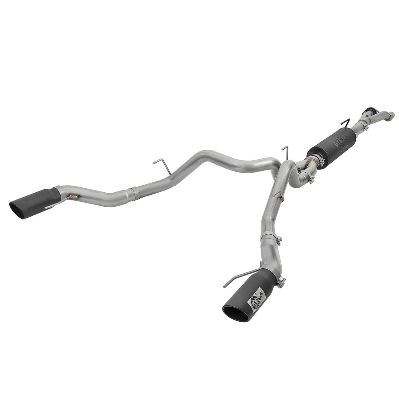 aFe Rebel Series 3in > 3-1/2in Cat-Back Exhaust w/ Black Tips, 2017-2020 F-150 Raptor