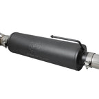aFe Rebel Series 3in > 3-1/2in Cat-Back Exhaust w/ Black Tips, 2017-2020 F-150 Raptor - Angle 4
