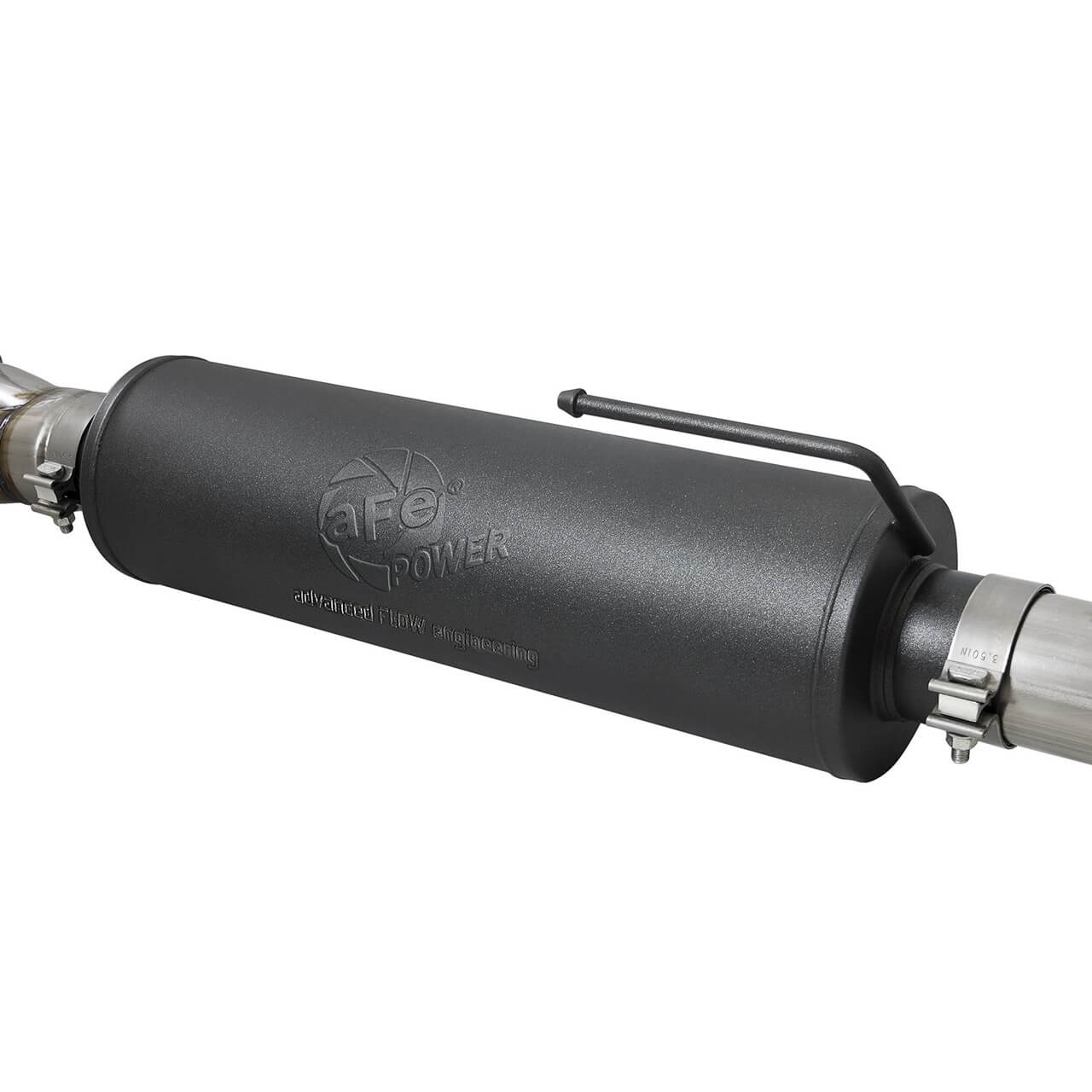 aFe Rebel Series 3in > 3-1/2in Cat-Back Exhaust w/ Black Tips, 2017-2020 F-150 Raptor - Angle 4