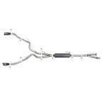 aFe Rebel Series 3in > 3-1/2in Cat-Back Exhaust w/ Black Tips, 2017-2020 F-150 Raptor - Angle 6