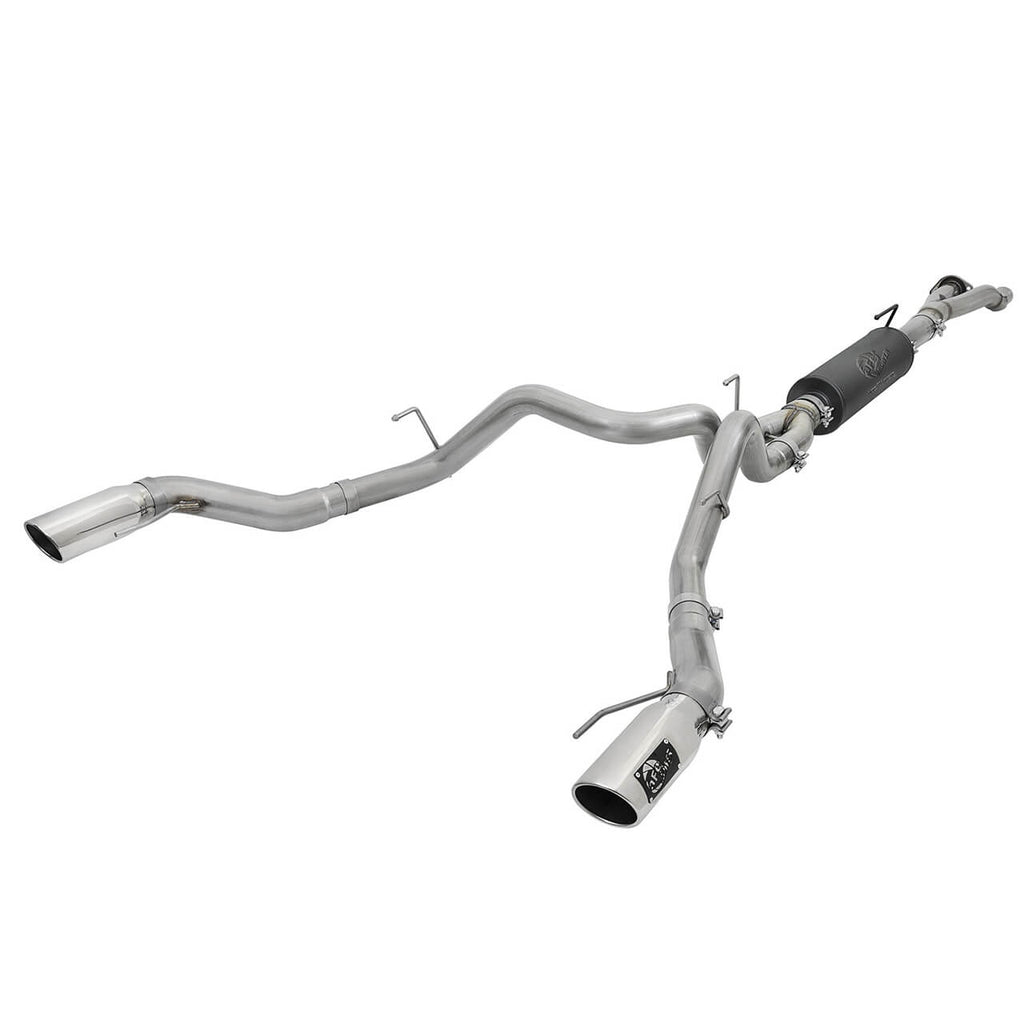 aFe Rebel Series 3in > 3-1/2in Cat-Back Exhaust w/ Polished Tips, 2017-2020 F-150 Raptor