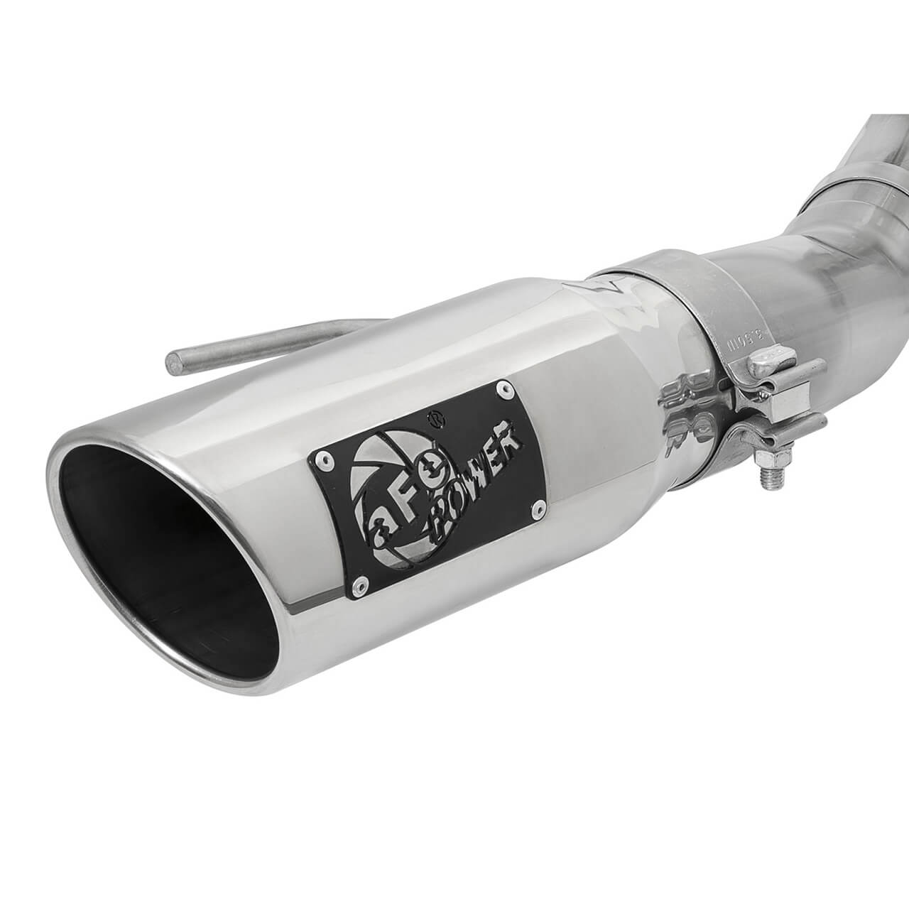 aFe Rebel Series 3in > 3-1/2in Cat-Back Exhaust w/ Polished Tips, 2017-2020 F-150 Raptor - Angle 2