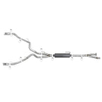 aFe Rebel Series 3in > 3-1/2in Cat-Back Exhaust w/ Polished Tips, 2017-2020 F-150 Raptor - Angle 6