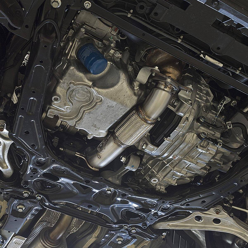 aFe Takeda 3in 304SS Mid-Pipe, 2017-2021 Civic Type R - Angle 5