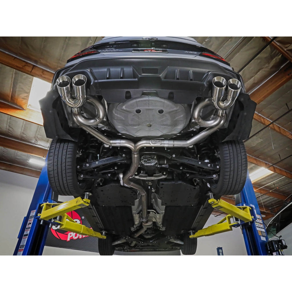 aFe Takeda Cat-Back Exhaust System w/ Black Tips (3in > 2.5in, 304SS), 2022-2026 WRX - Angle 4
