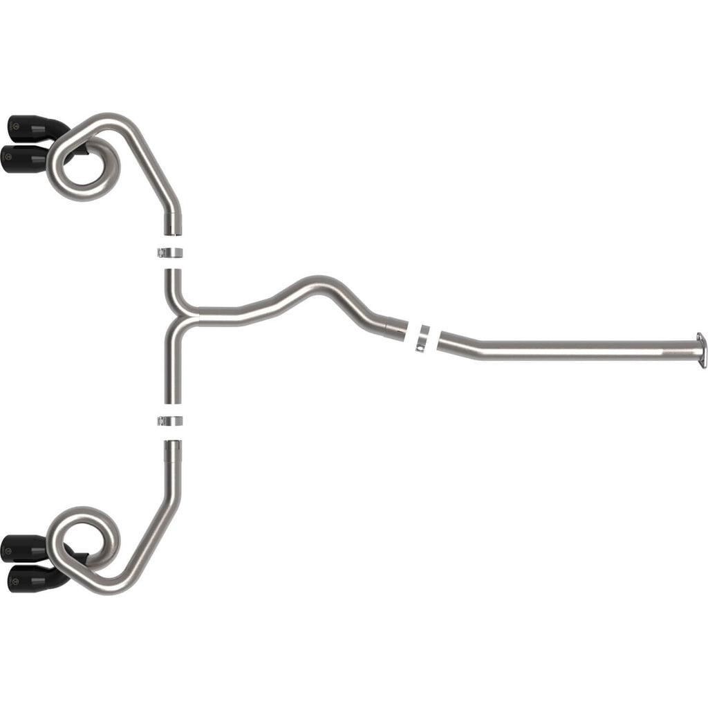 aFe Takeda Cat-Back Exhaust System w/ Black Tips (3in > 2.5in, 304SS), 2022-2026 WRX - Angle 5