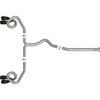 aFe Takeda Cat-Back Exhaust System w/ Black Tips (3in > 2.5in, 304SS), 2022-2026 WRX - Angle 5