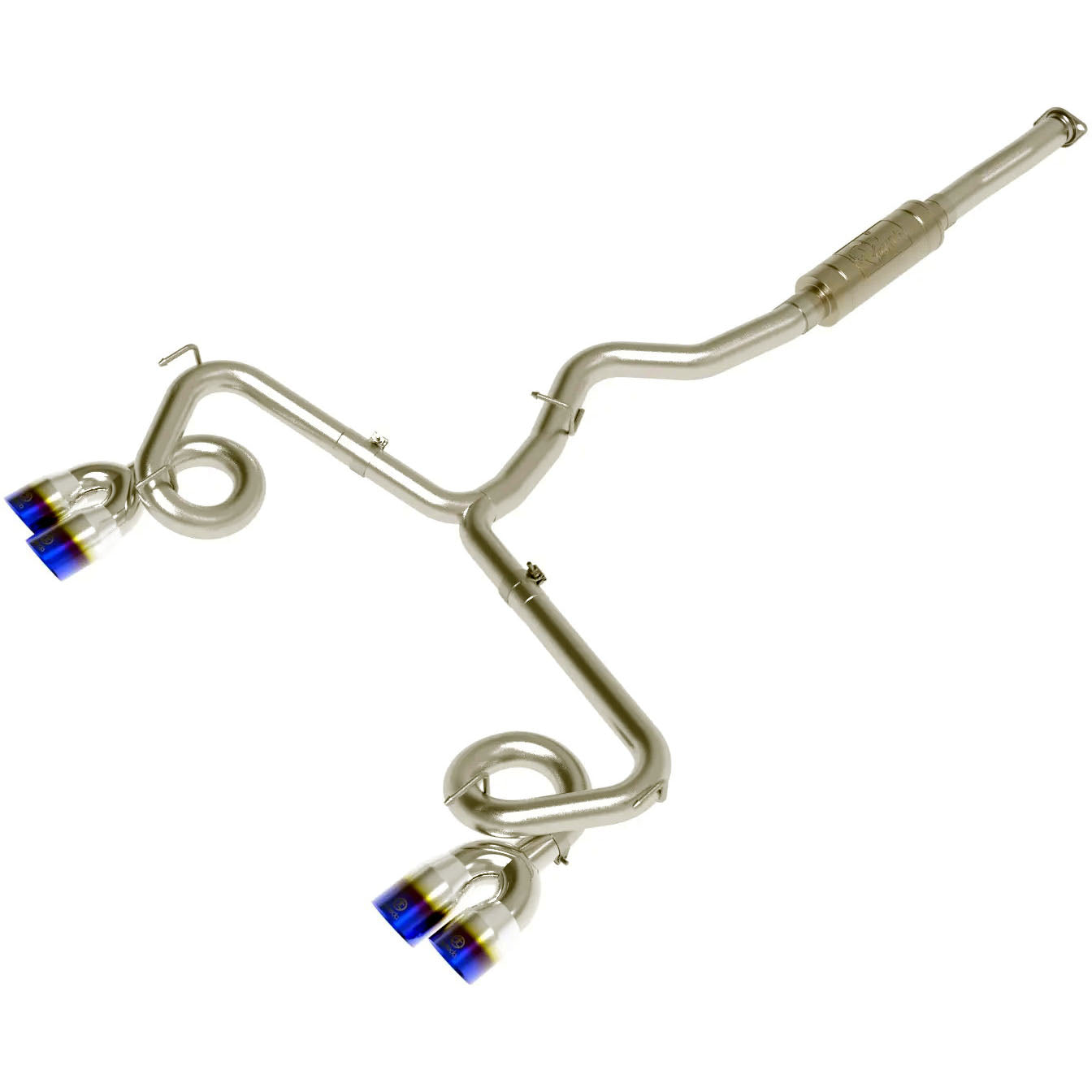 aFe Takeda Cat-Back Exhaust System w/ Blue Flame Tips (3in > 2.5in, 304SS), 2015-2021 WRX & STi