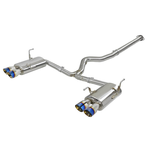 aFe Takeda Cat-Back Exhaust System w/ Blue Flame Tips (3in, 304SS), 2015-2021 STi & 2015-2021 WRX