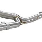 aFe Takeda Cat-Back Exhaust System w/ Blue Flame Tips (3in, 304SS), 2015-2021 STi & 2015-2021 WRX - Angle 3