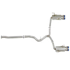 aFe Takeda Cat-Back Exhaust System w/ Blue Flame Tips (3in, 304SS), 2015-2021 STi & 2015-2021 WRX - Angle 4