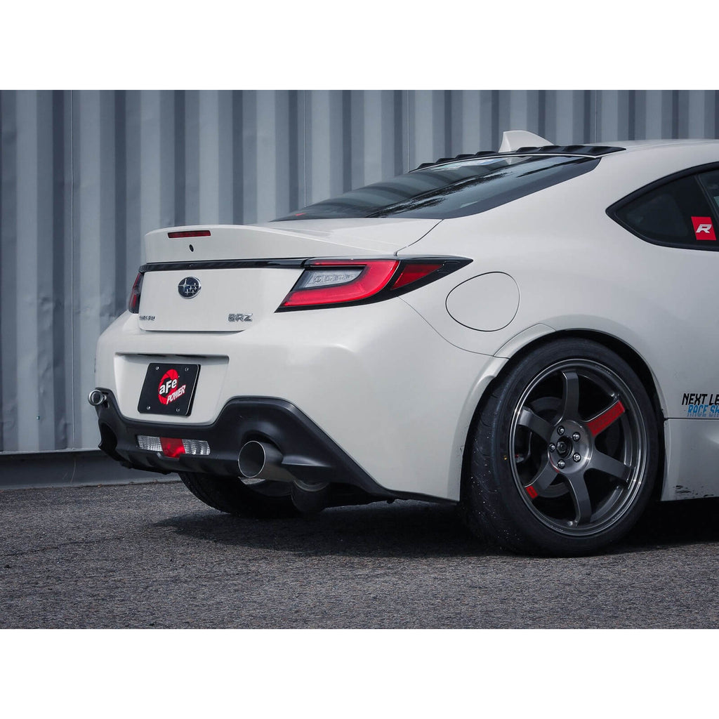 aFe Takeda Cat-Back Exhaust System w/ Brushed Tip (3in, 304SS), 2013-2026 BRZ/FR-S/86/GR86 - Angle 2