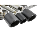 aFe Takeda Cat-Back Exhaust System w/ CF Tips (3in, 304SS), 2017-2021 Civic Type R - Angle 2
