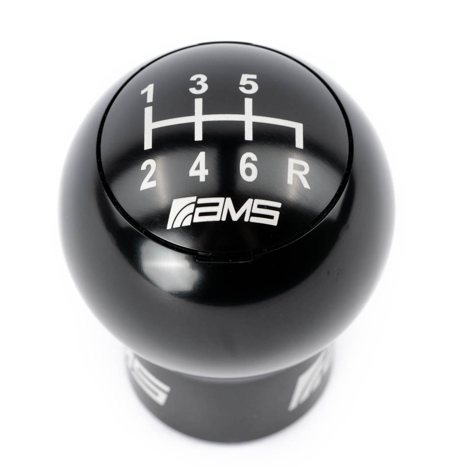 AMS Billet Shift Knob (Incl Red, Black, & Gunmetal Caps), 2015-2021 STi & 2015-2026 WRX - Angle 3