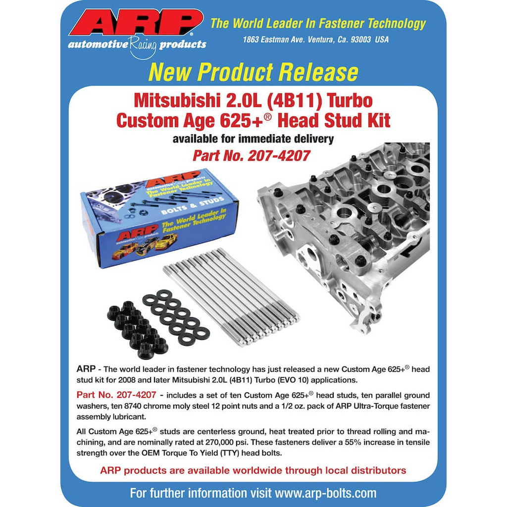 ARP CA625+ Head Stud Kit, 2008-2015 EVO X - Angle 2