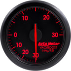 AutoMeter AirDrive Boost Gauge (52mm, 30 In. Hg - 30 PSI, Black) - Angle 2
