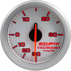 AutoMeter AirDrive Boost Gauge (52mm, 30 In. Hg - 30 PSI, Silver) - Angle 2