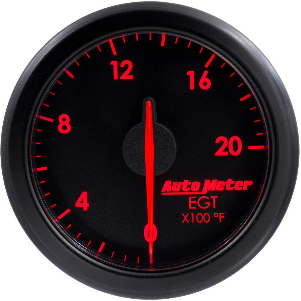 AutoMeter AirDrive Exhaust Gas Temperature (EGT) Gauge (52mm, 0-2000 F, Black) - Angle 2